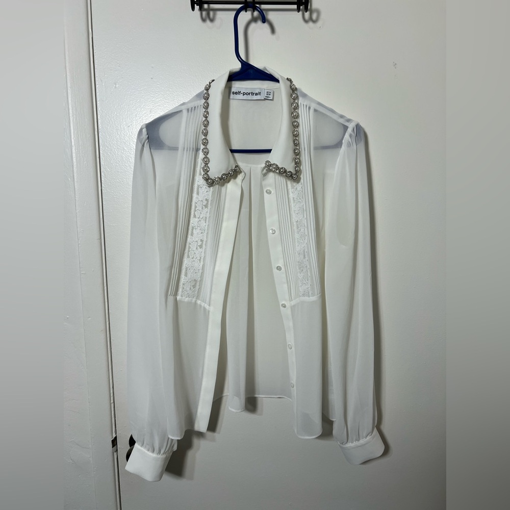 Self-Portrait White Button Up - Picture 5 of 8